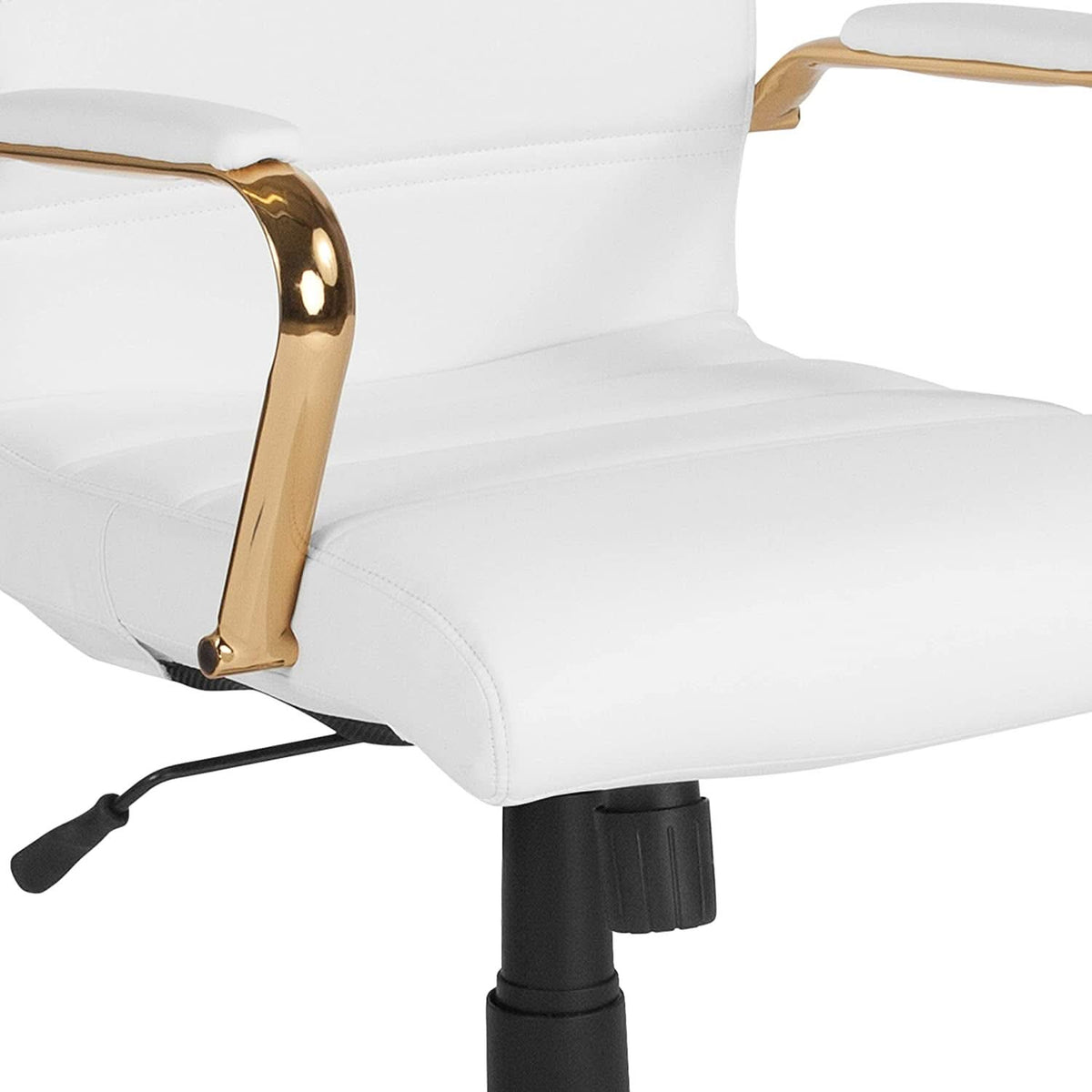 Whitney White LeatherSoft Office Chair Mid Back Swivel