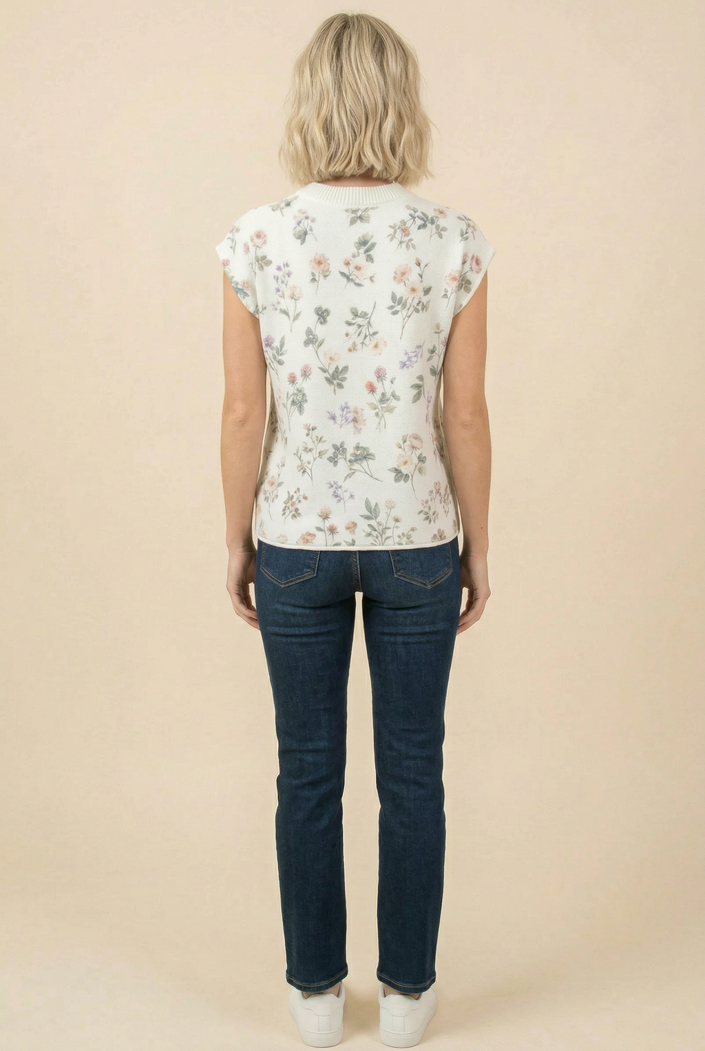 Floral Sleeveless Knit Top