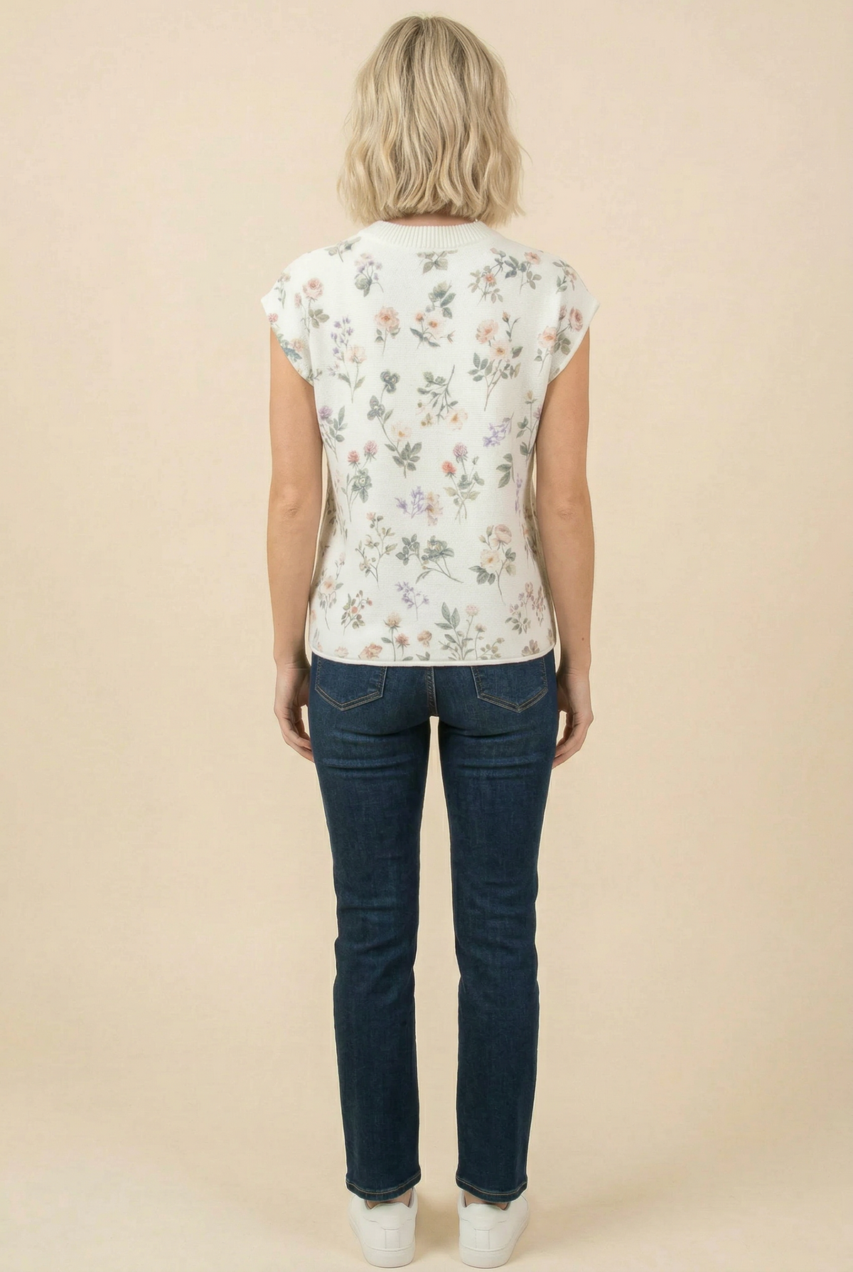 Floral Sleeveless Knit Top