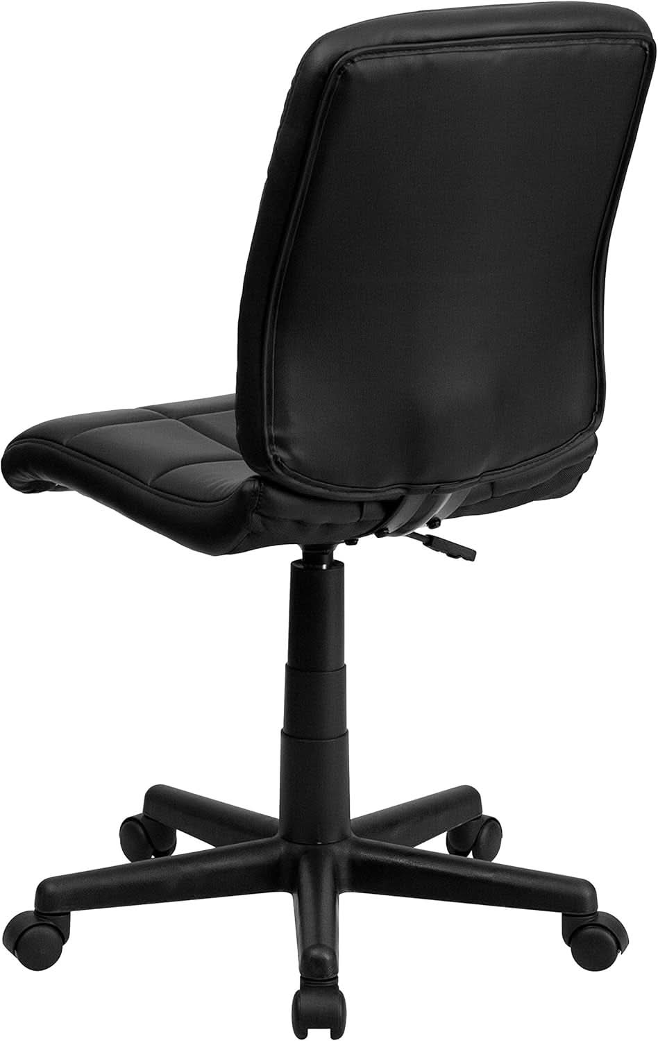 Clayton Mid Back Tufted Vinyl Office Chair Black Swivel