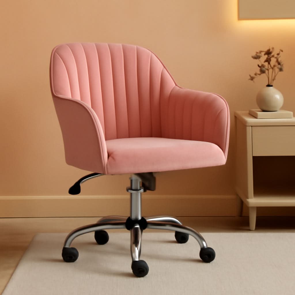 Pink Desk Chair With Adjustable Height For Home Office