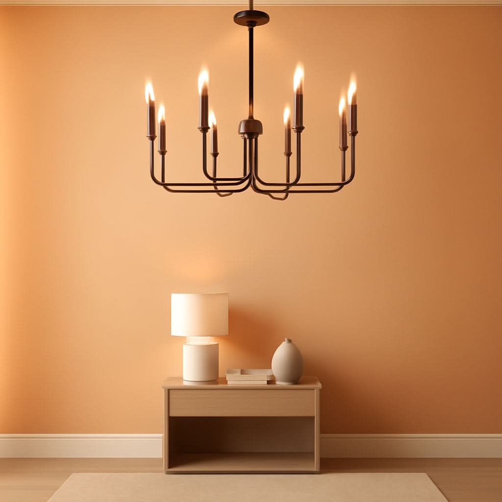 Rustic Black 6 Light Farmhouse Chandelier For Dining Room