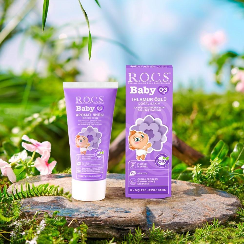 Rocs Baby Natural Toothpaste for Infants 0-3 Years - Fluoride-Free, Hypoallergenic, and Safe to Swallow