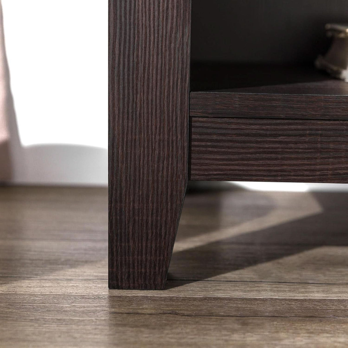 70 Inch TV Stand Espresso Finish With Adjustable Shelves