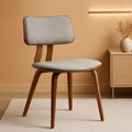 Jaguar Mid Century Modern Dining Chair Grey Fabric Walnut