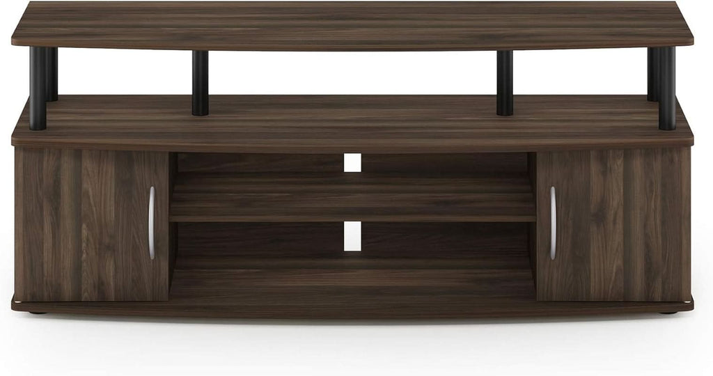 JAYA Large TV Stand for 55 Inch TVs Walnut Black Finish