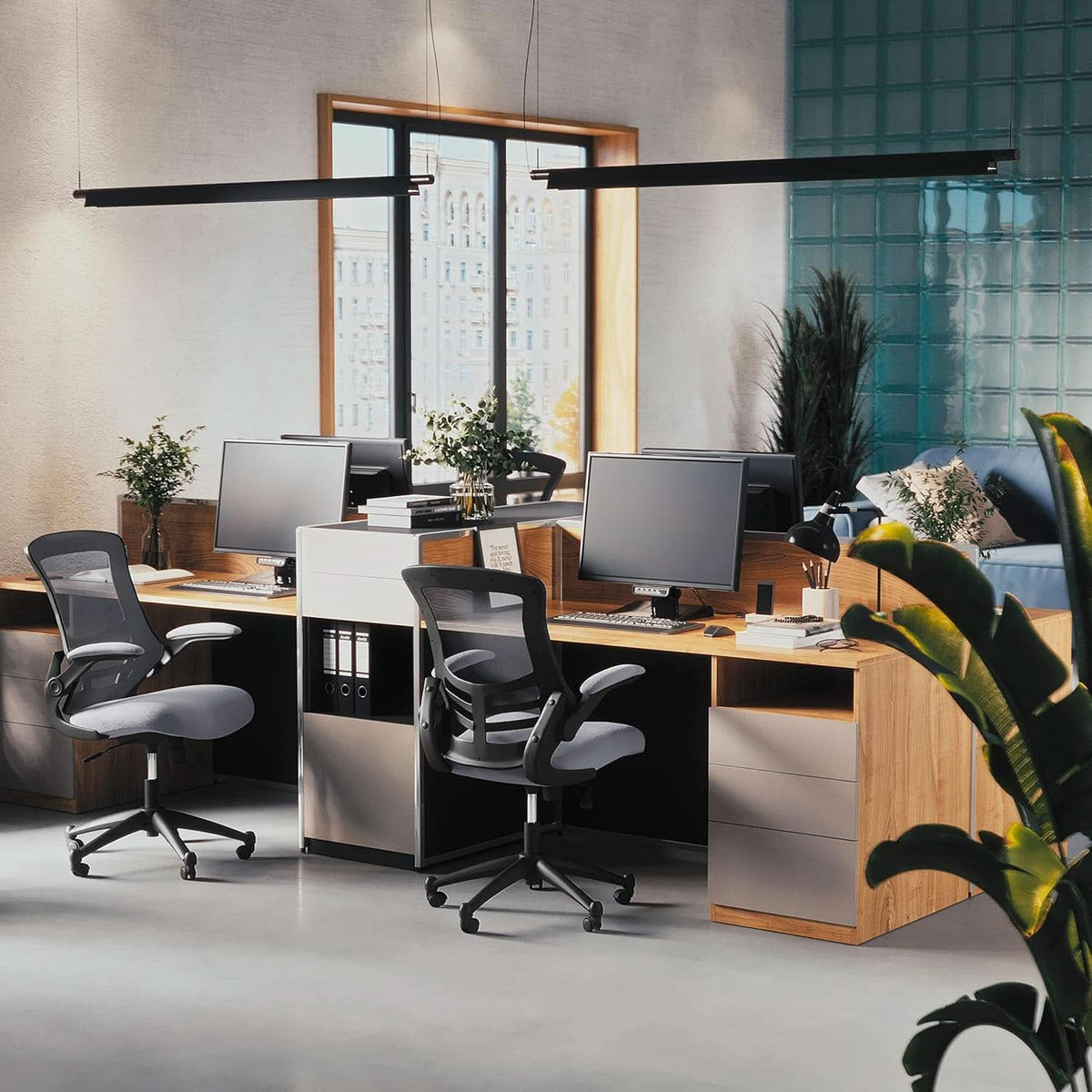 Kelista Dark Gray Mesh Mid Back Office Chair For Desk