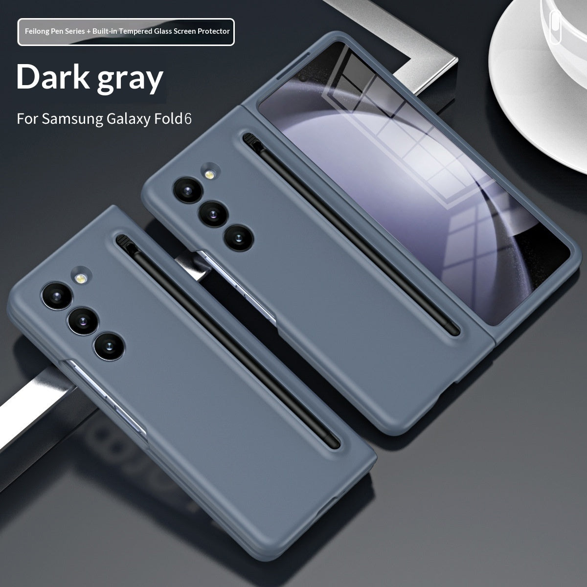 Phone Case With A Skin-feel Hard Shell Pen Slot Storage Strap And Stylus Protection