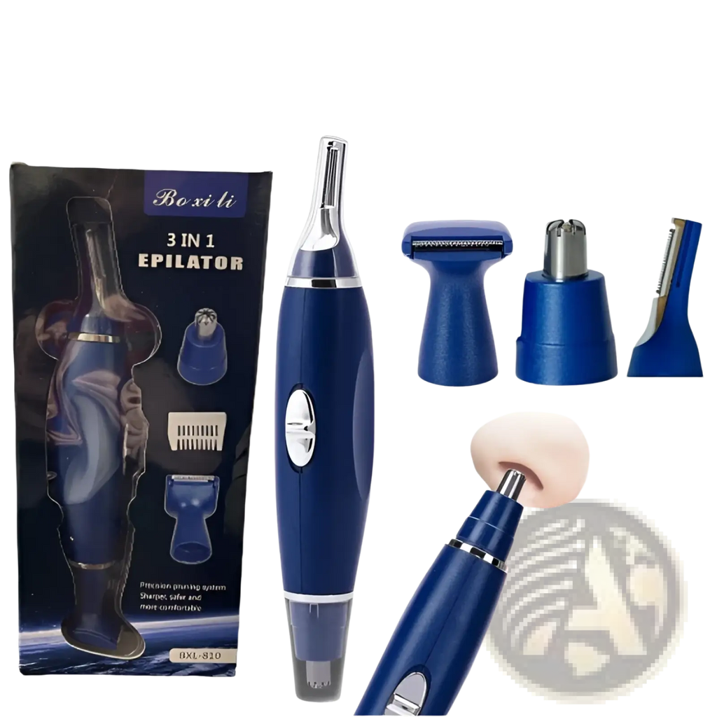 3-in-1 Electric Ear Nose and Pet Nail Trimmer Blue