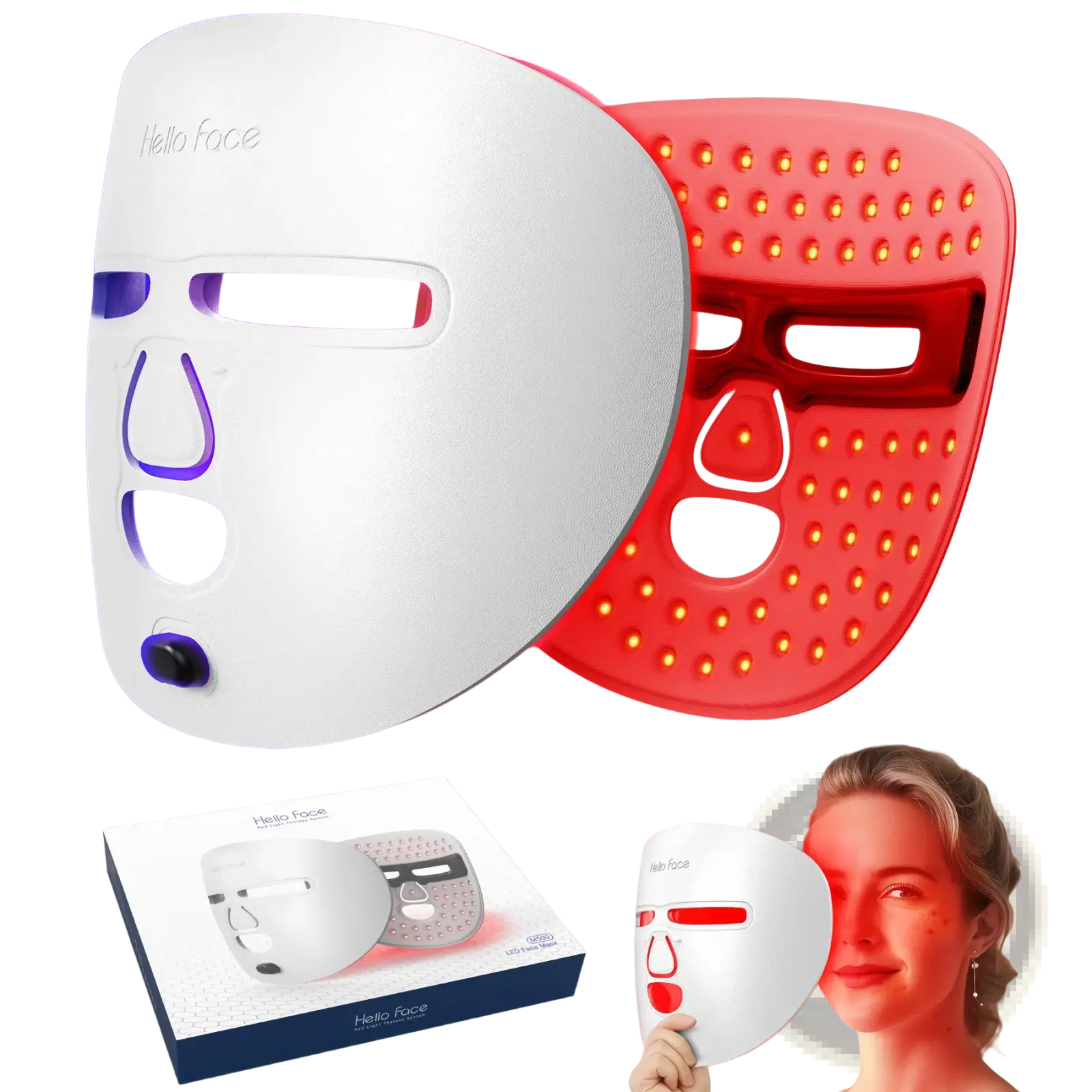 3-in-1 Wireless Led Red Light Therapy Facial Mask
