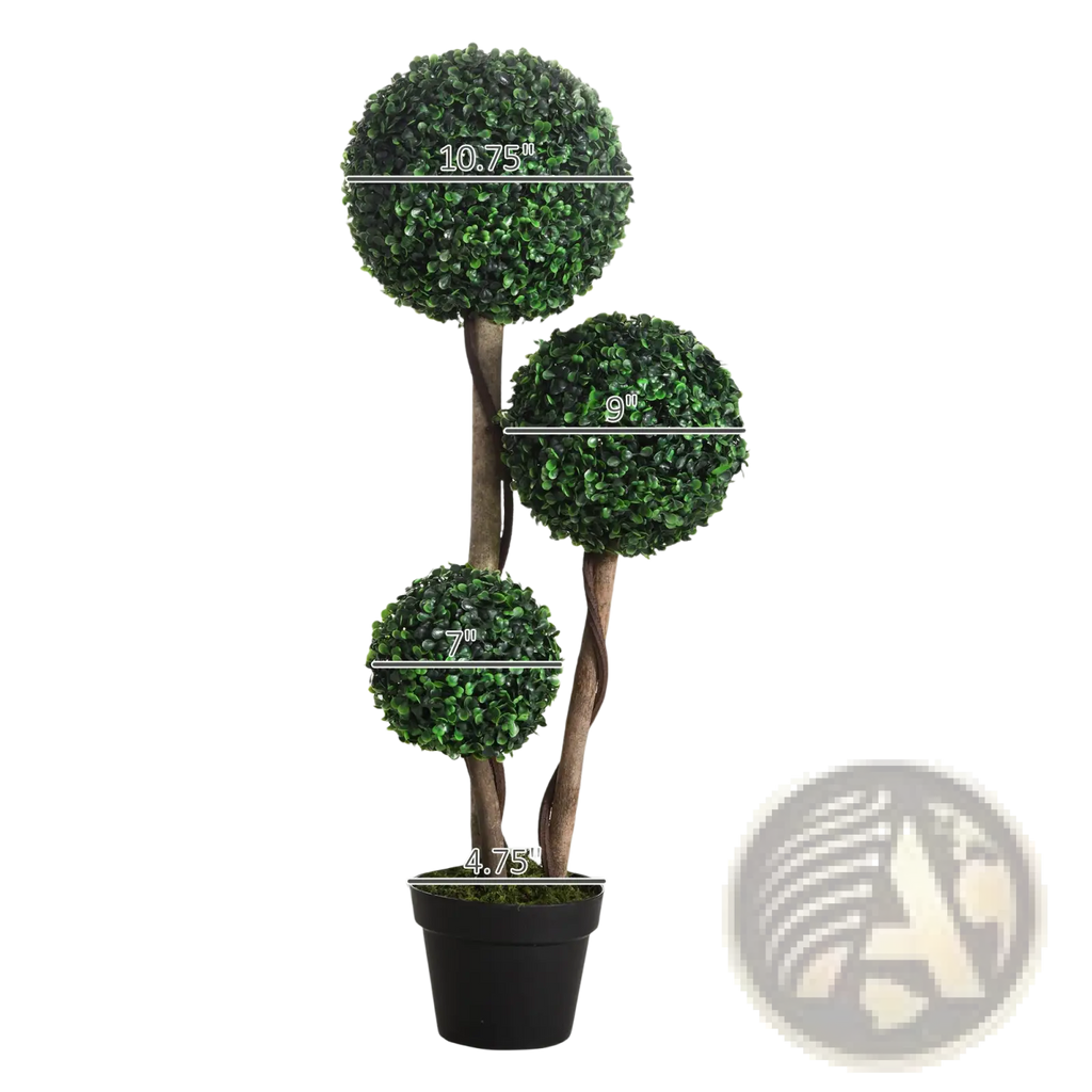 3 Ball Boxwood Topiary Artificial Tree in Pot