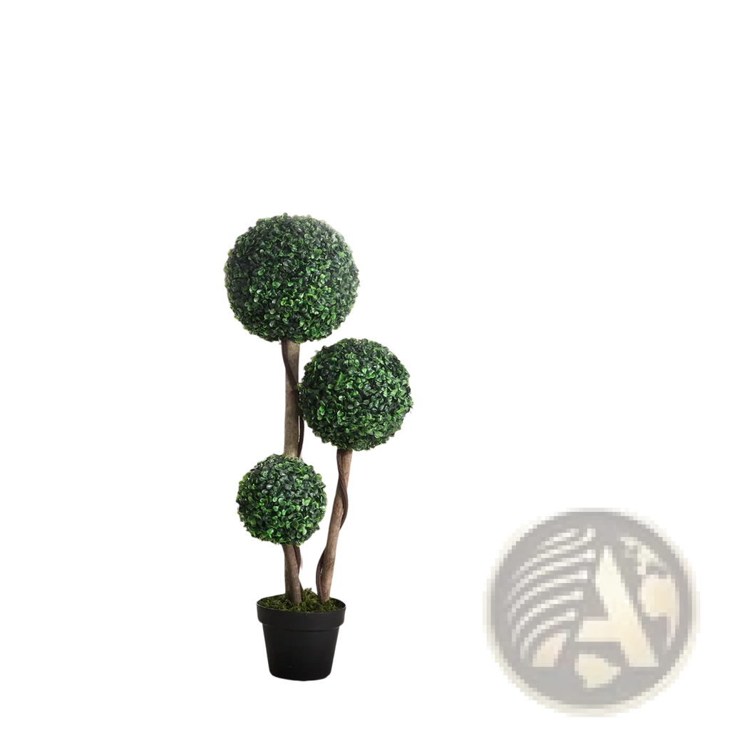 3 Ball Boxwood Topiary Artificial Tree in Pot
