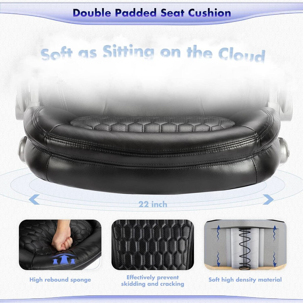 Ergonomic High Back Leather Office Chair For Home Use