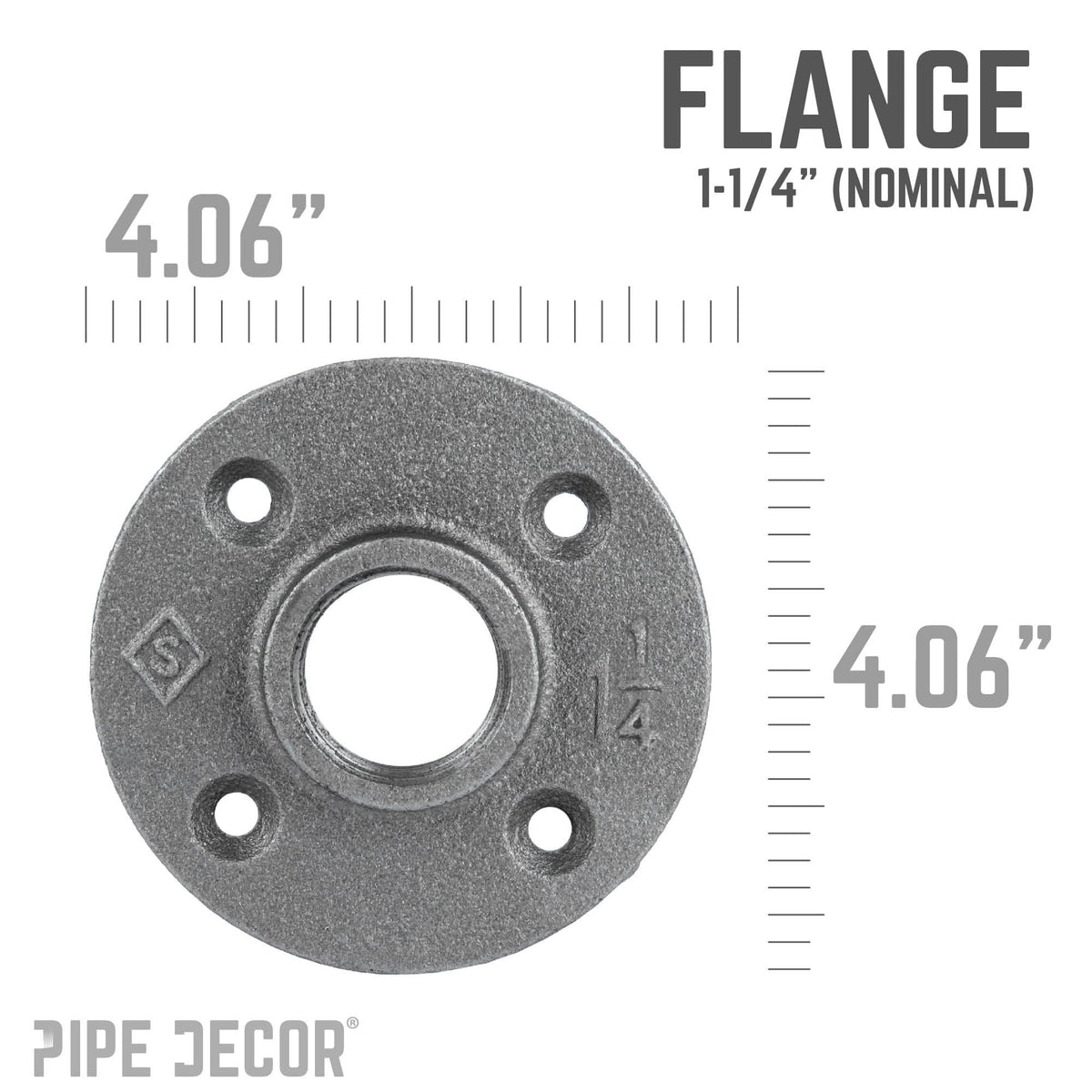 1 1/4 in. Black Floor Flange