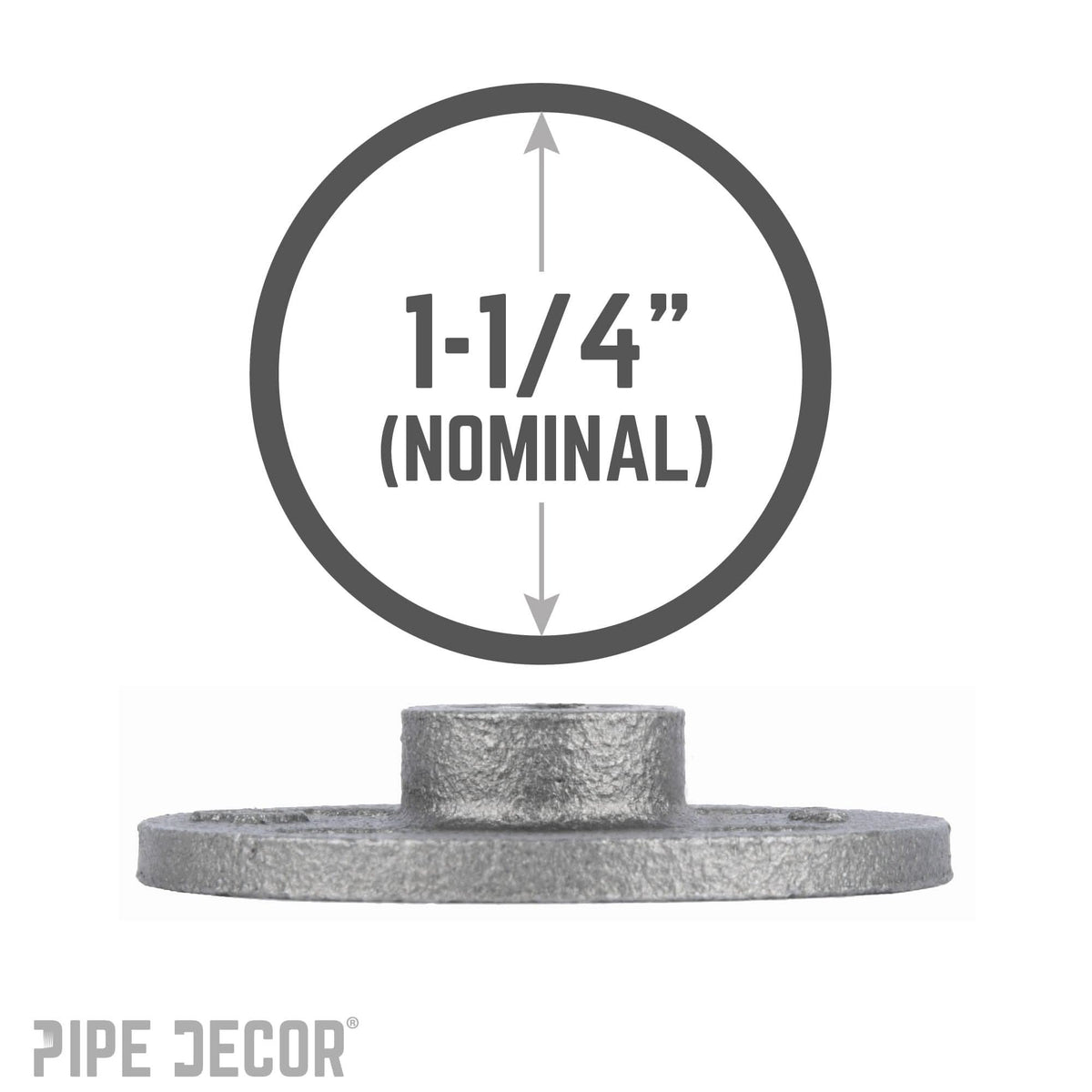 1 1/4 in. Black Floor Flange