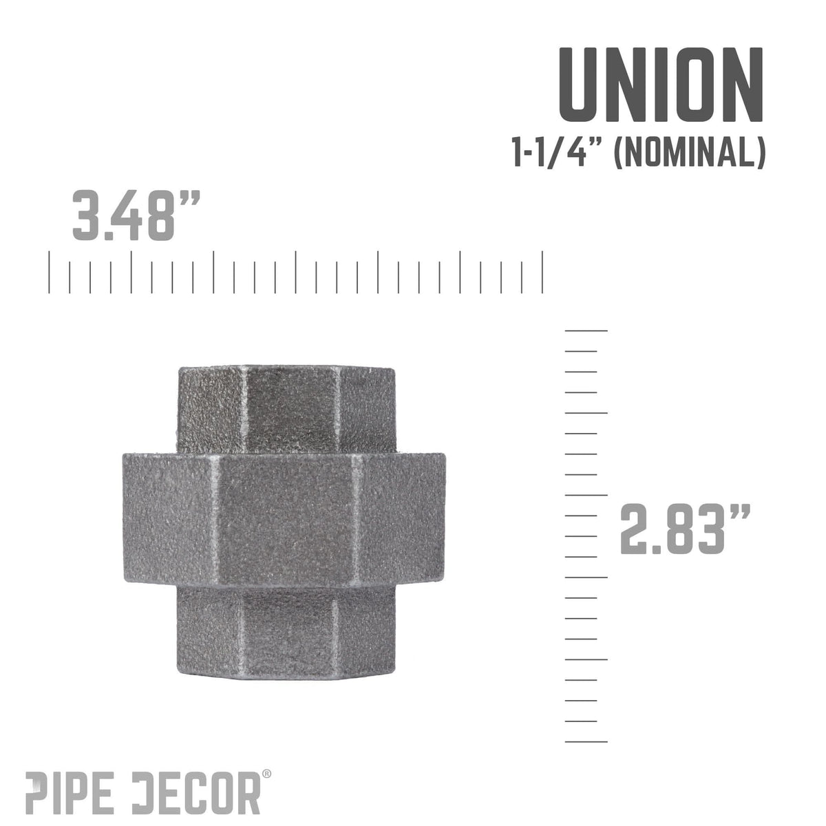 1 1/4 in. Black Union