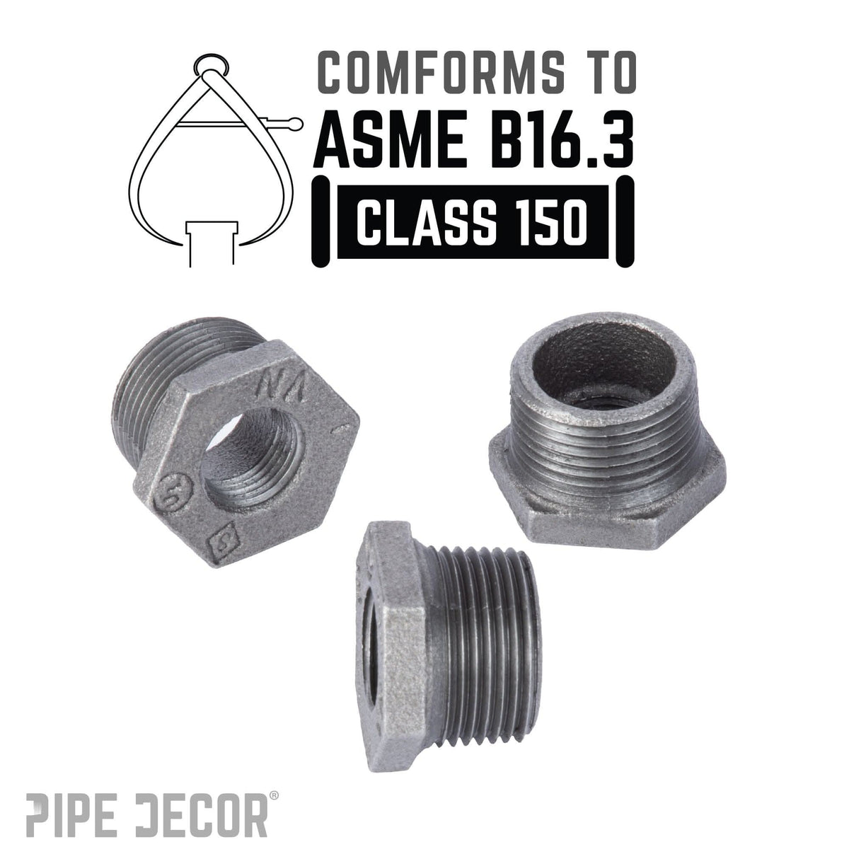 1 1/2 in. x 3/4 in. Black Bushing