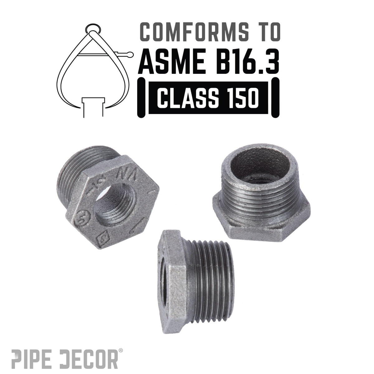 1 in. x 1/2 in. Black Bushing