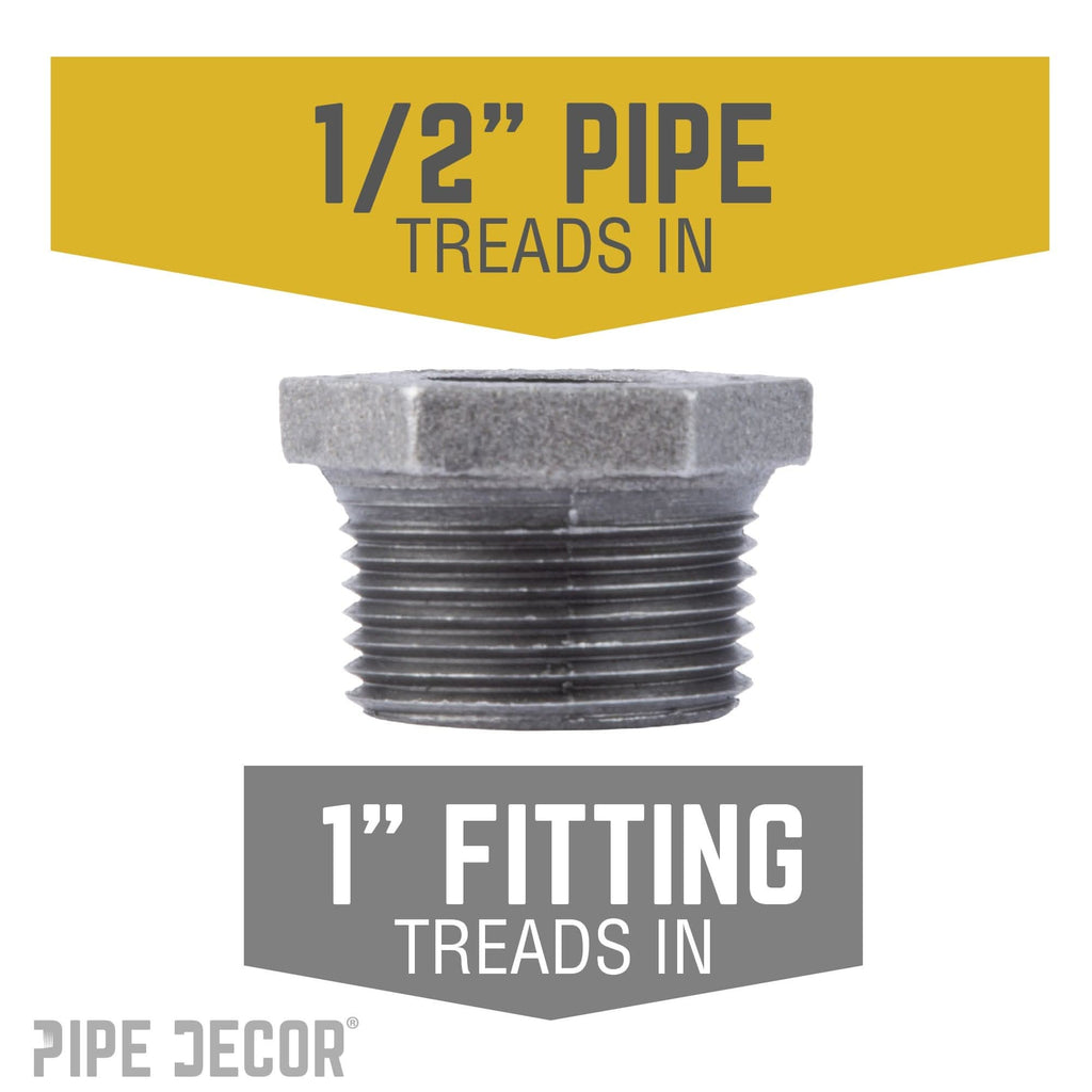 1 in. x 1/2 in. Black Bushing