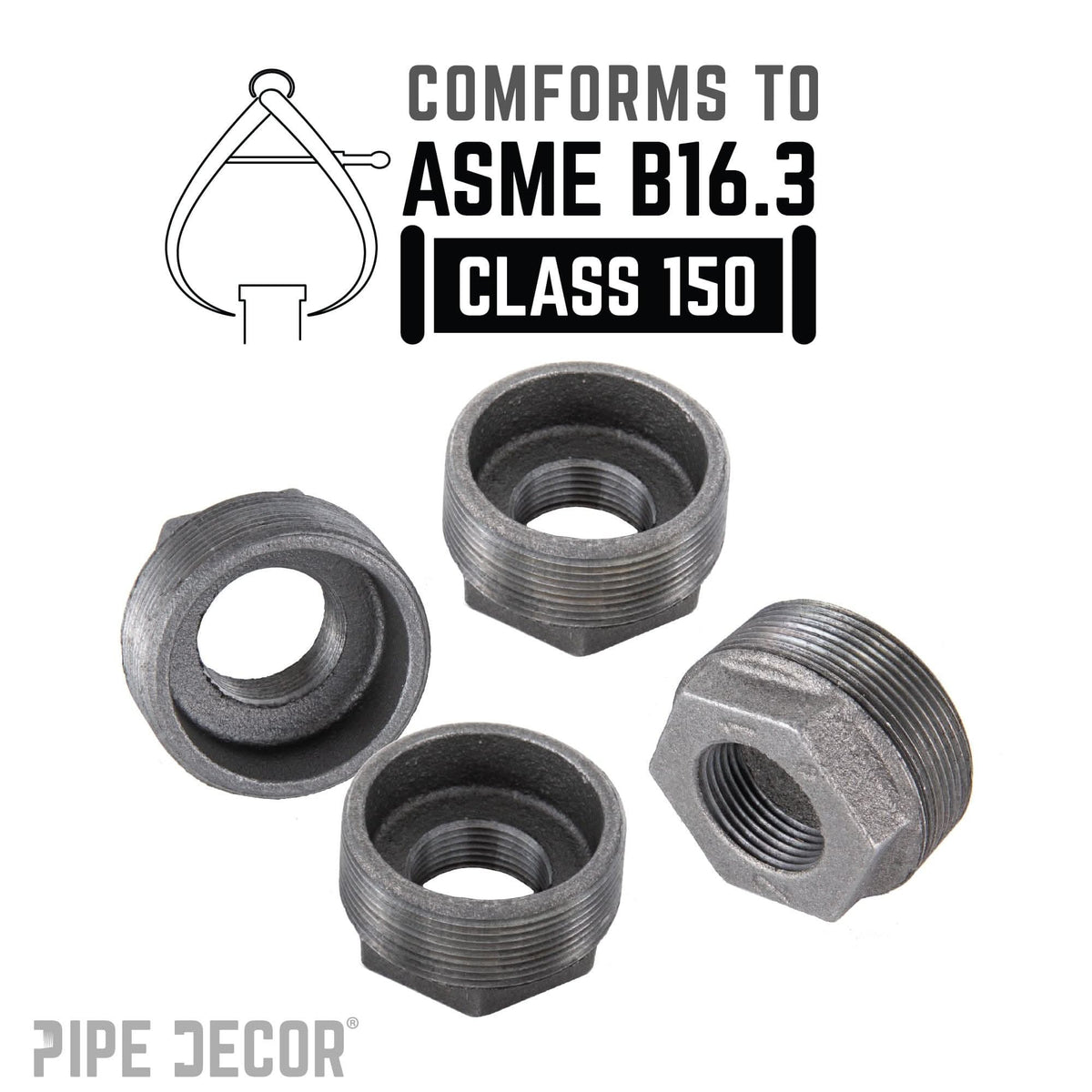 1 1/4 in. x 1/2 in. Black Bushing