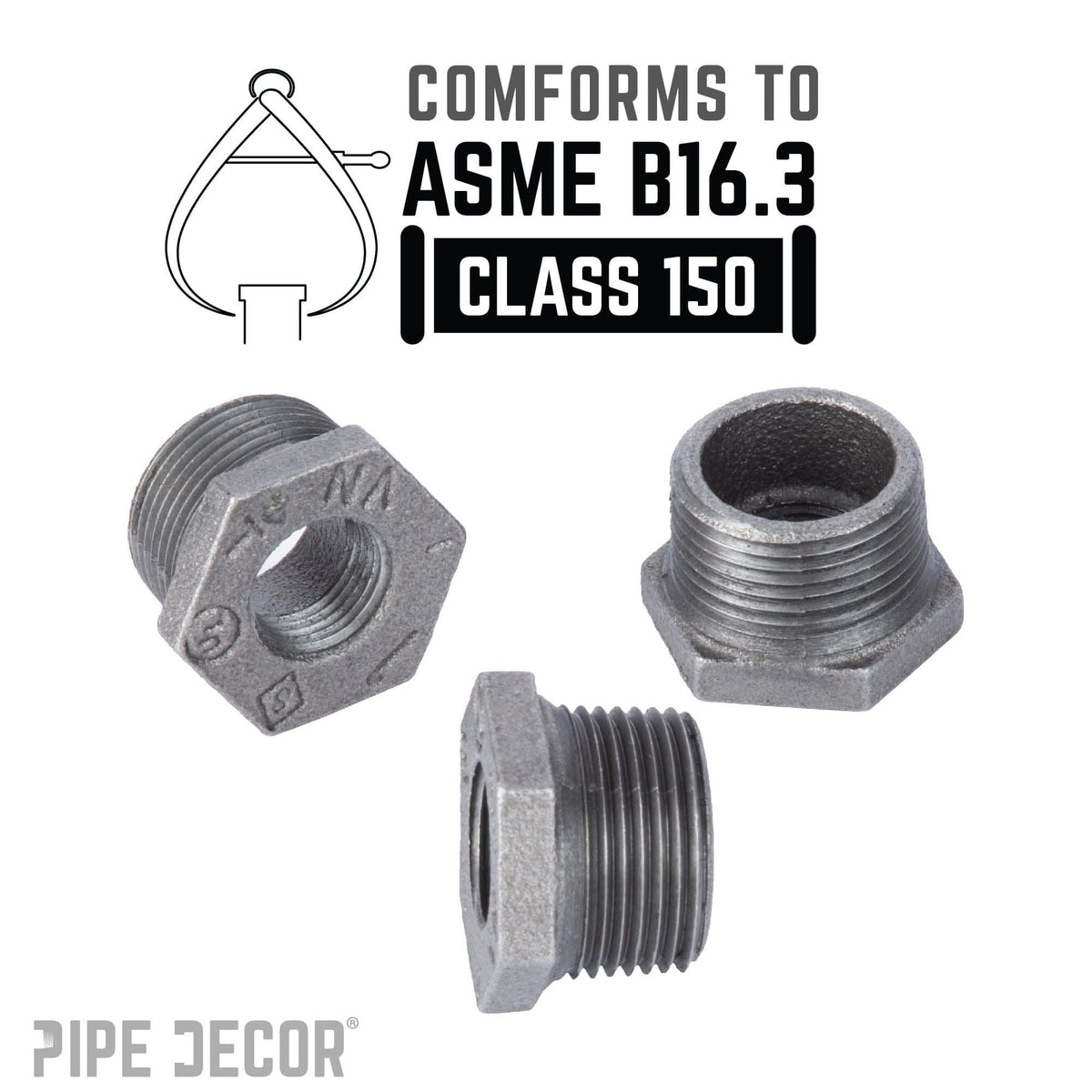 1 in. x 1/4 in. Black Bushing