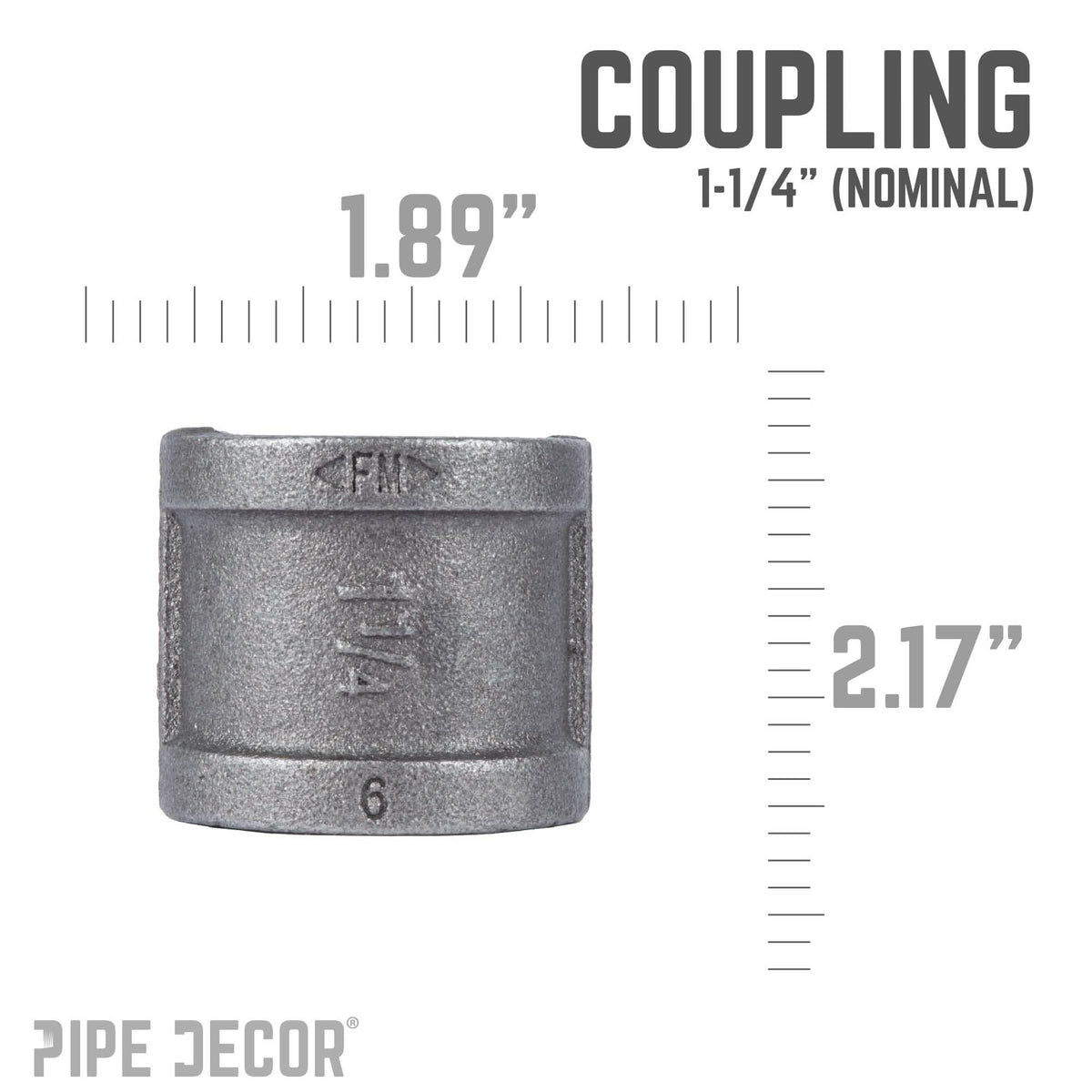 1 1/4 in. Black Coupling