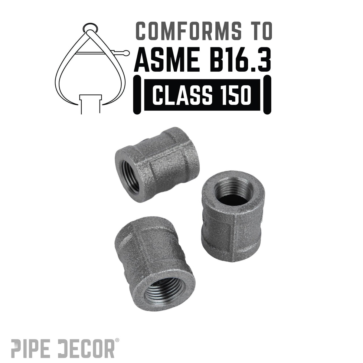 1/4 in. Black Coupling