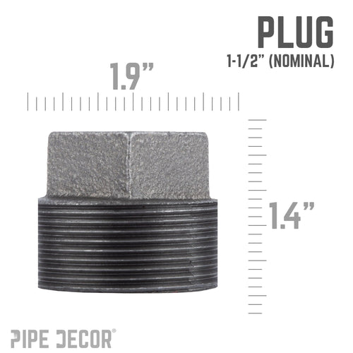 1 1/2 in. Black Plug