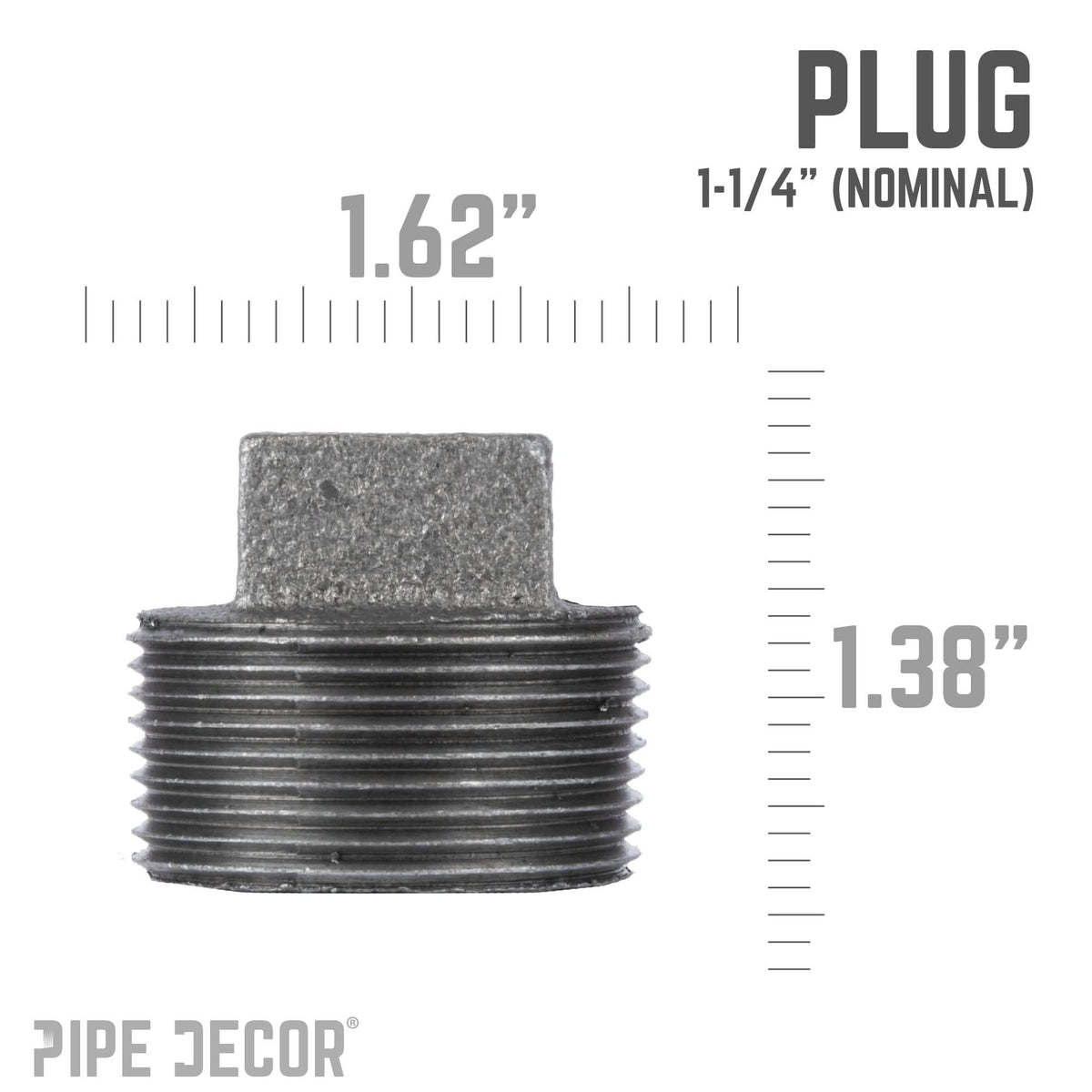 1 1/4 in. Black Plug