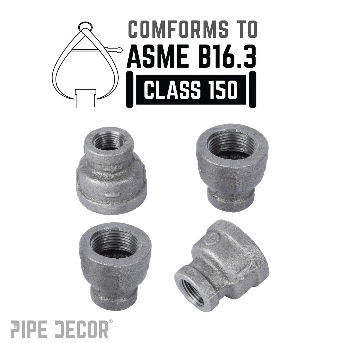 1 in. x 1/2 in. Black Reducing Coupling