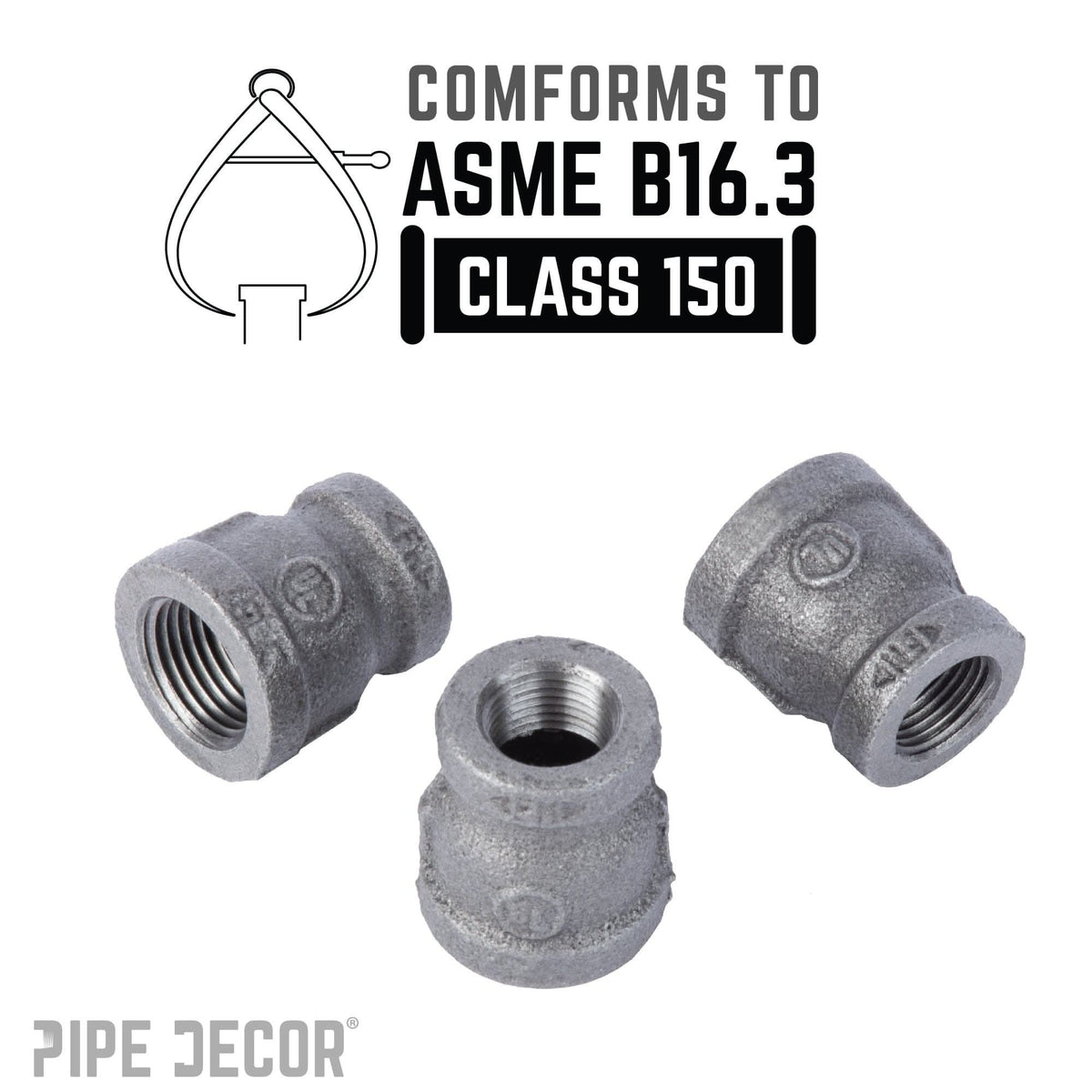 1/2 in. x 3/8 in. Black Reducing Coupling