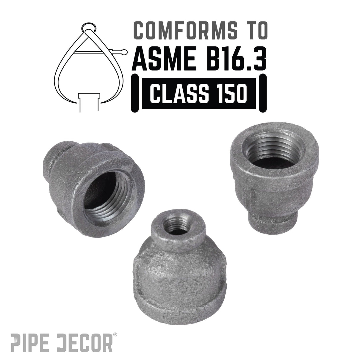 1/4 in. x 1/8 in. Black Reducing Coupling