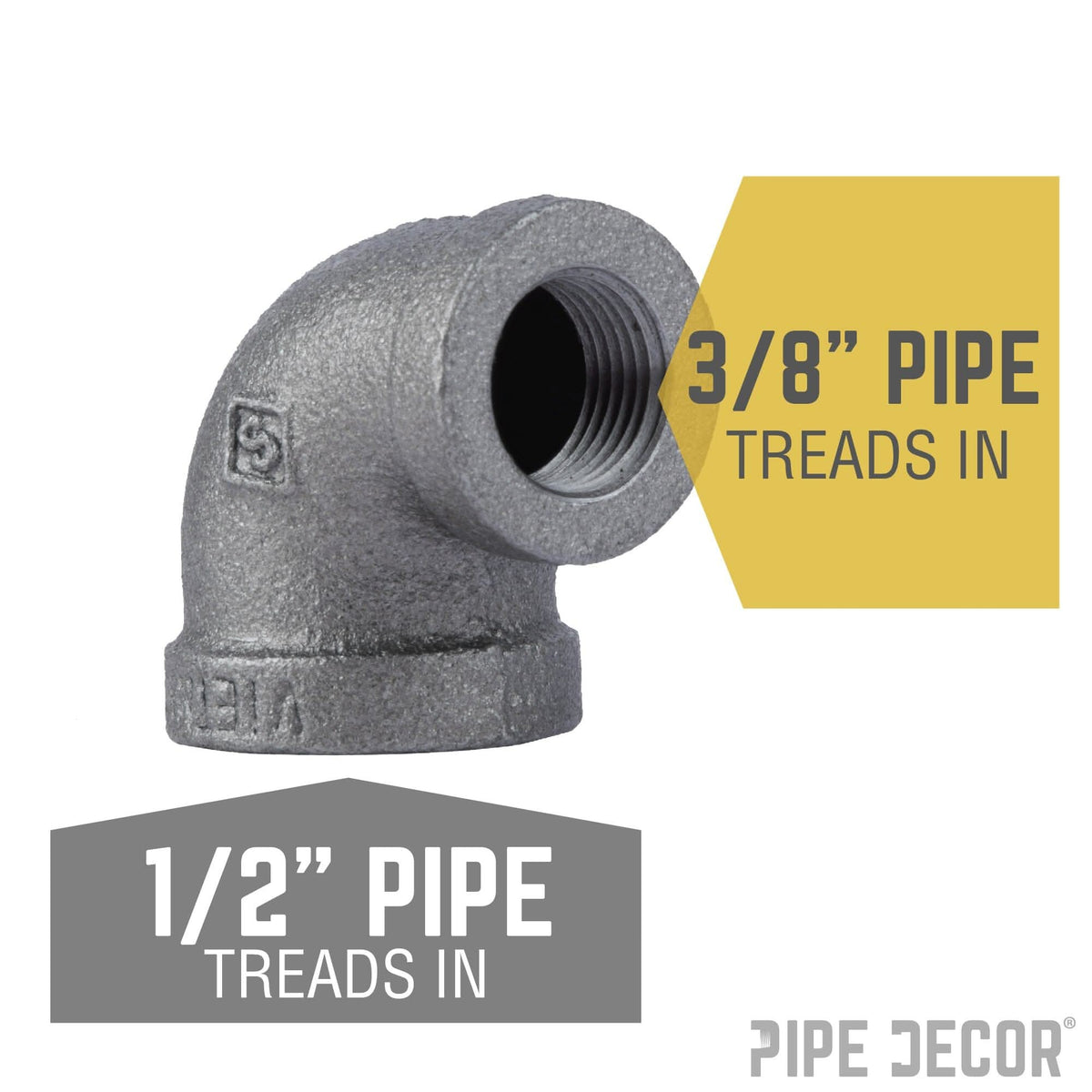 1/2 in. x 3/8 in. Black Reducing Elbow