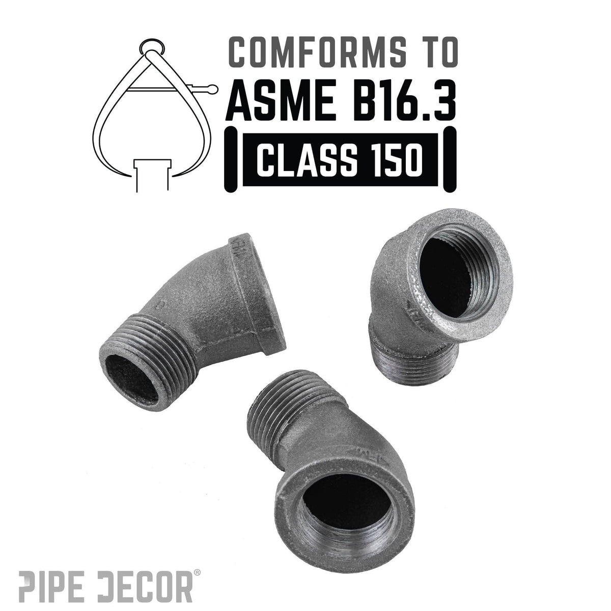1 1/2 in. Black 45 Degree Street Elbow