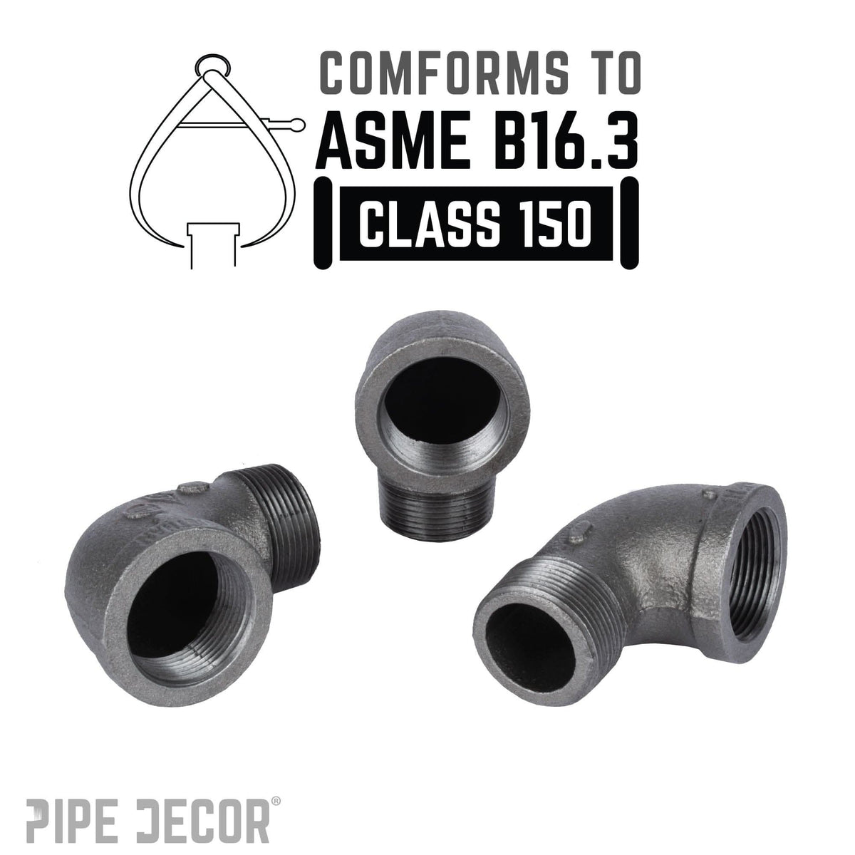 1 1/4 in. Black 90 Degree Street Elbow
