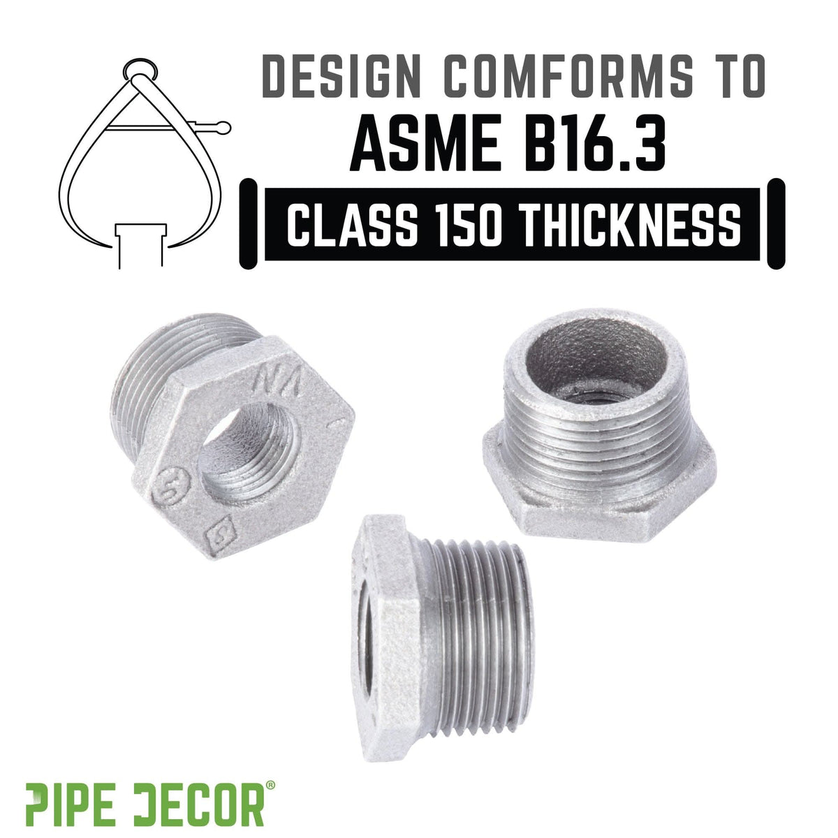 1 1/2 in. x 1/2 in. Galvanized Iron Bushing