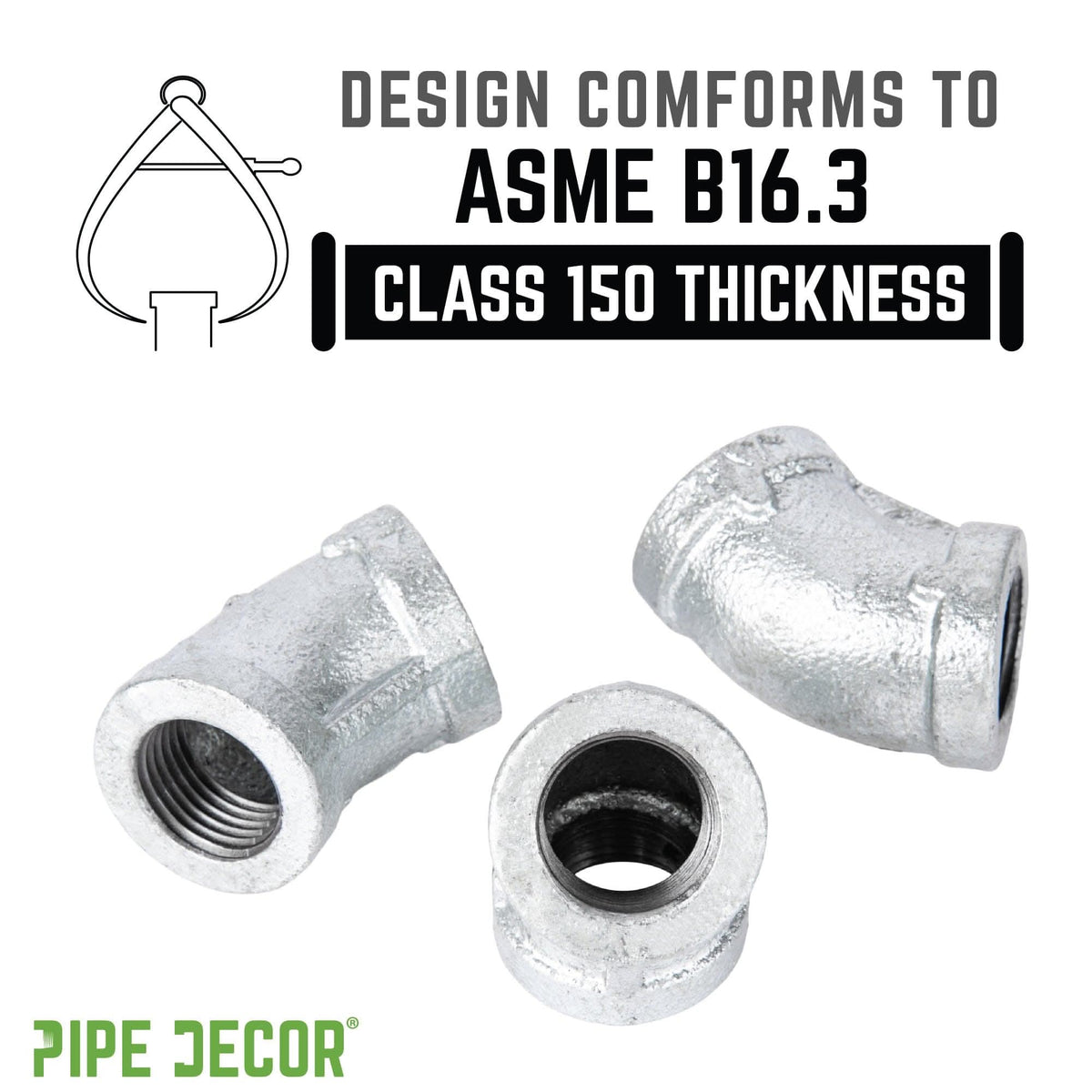 1/4 in.  Galvanized Iron 45 Degree Elbow