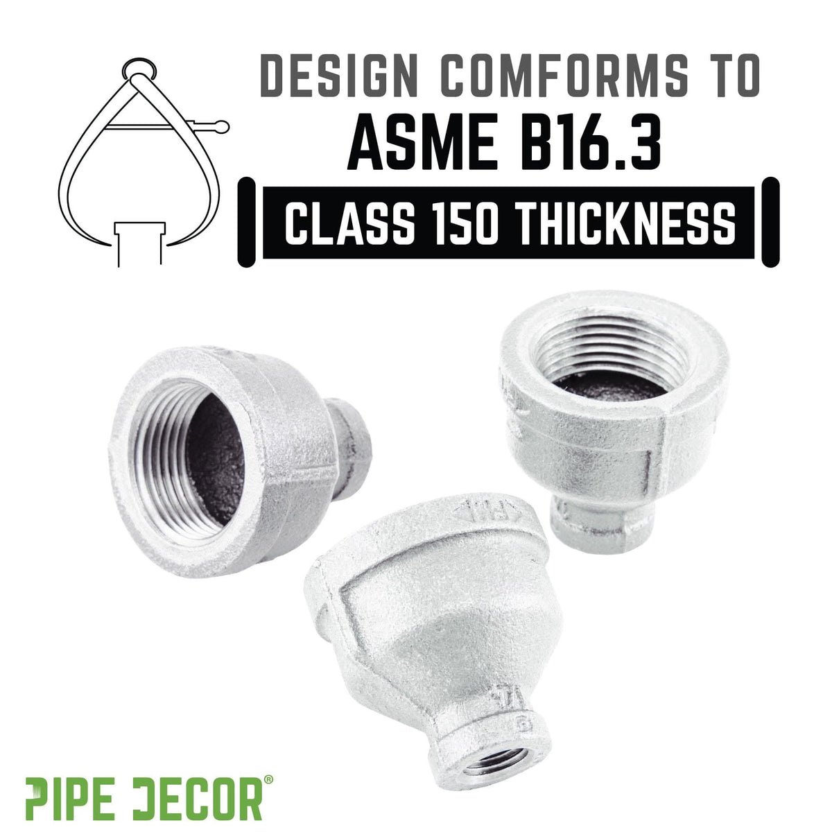 1 1/2 in. x 3/4 in. Galvanized Iron Reducing Coupling