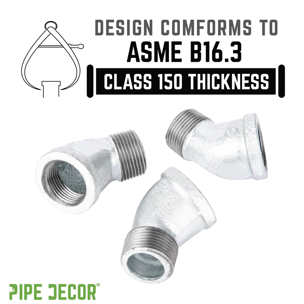 1 in. Galvanized Iron 45 Degree Street Elbow