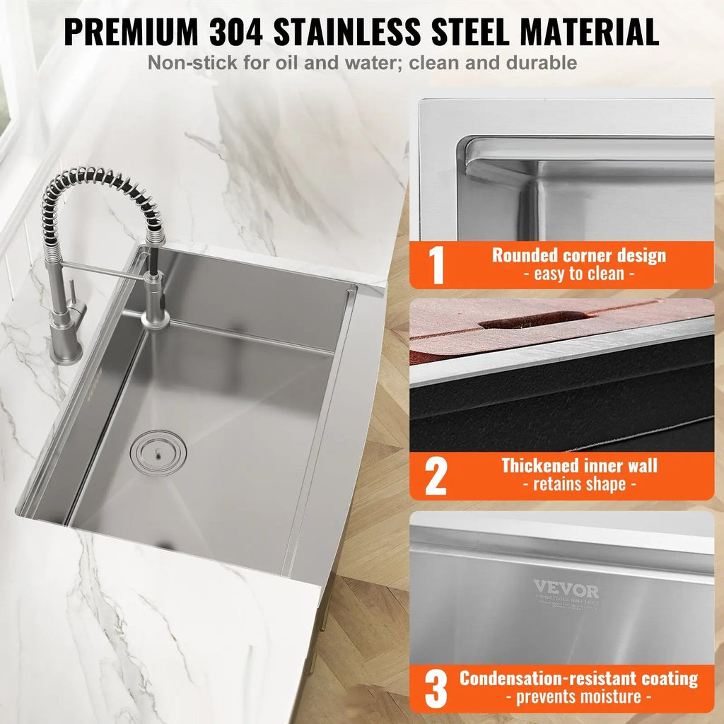 36 Inch Stainless Steel Farmhouse Workstation Sink
