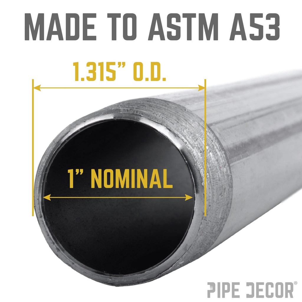1 in. x 16 in. Black Pipe