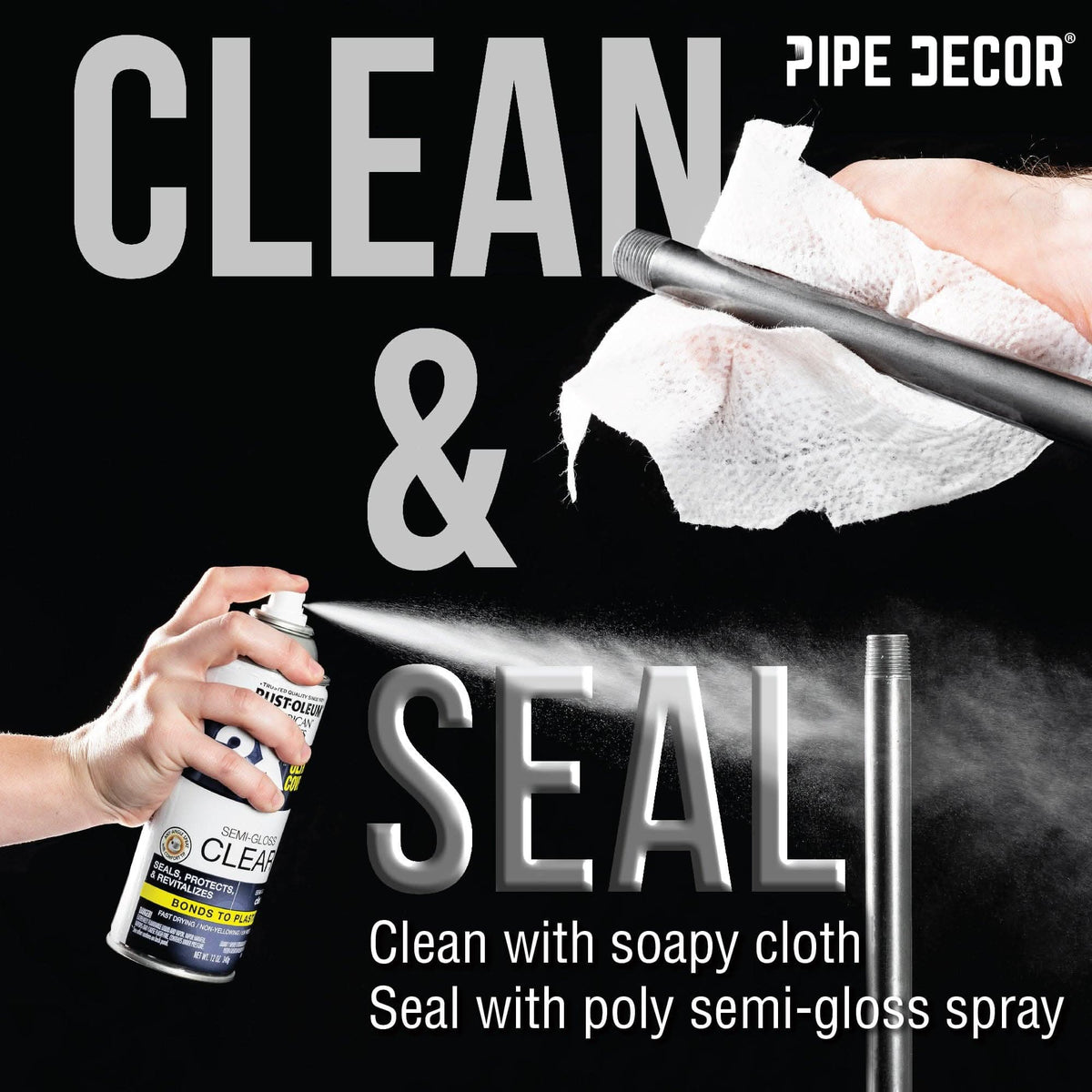 1 in. x 48 in. Black Pipe