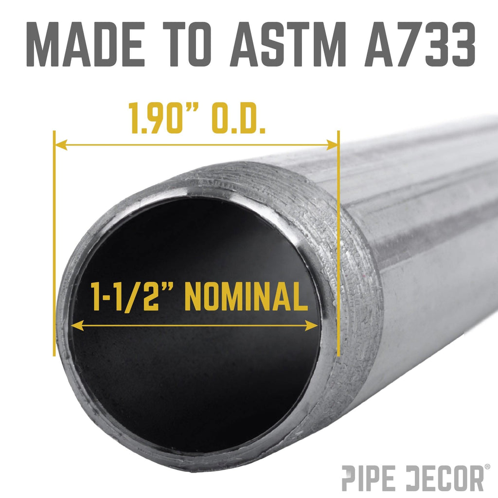 1 1/2 in. x 12 in. Black Pipe