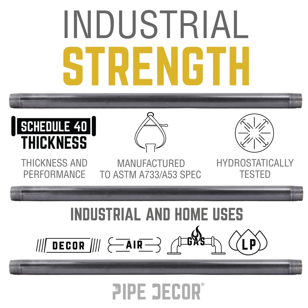 1 1/2 in. x 2 1/2 in. Black Pipe