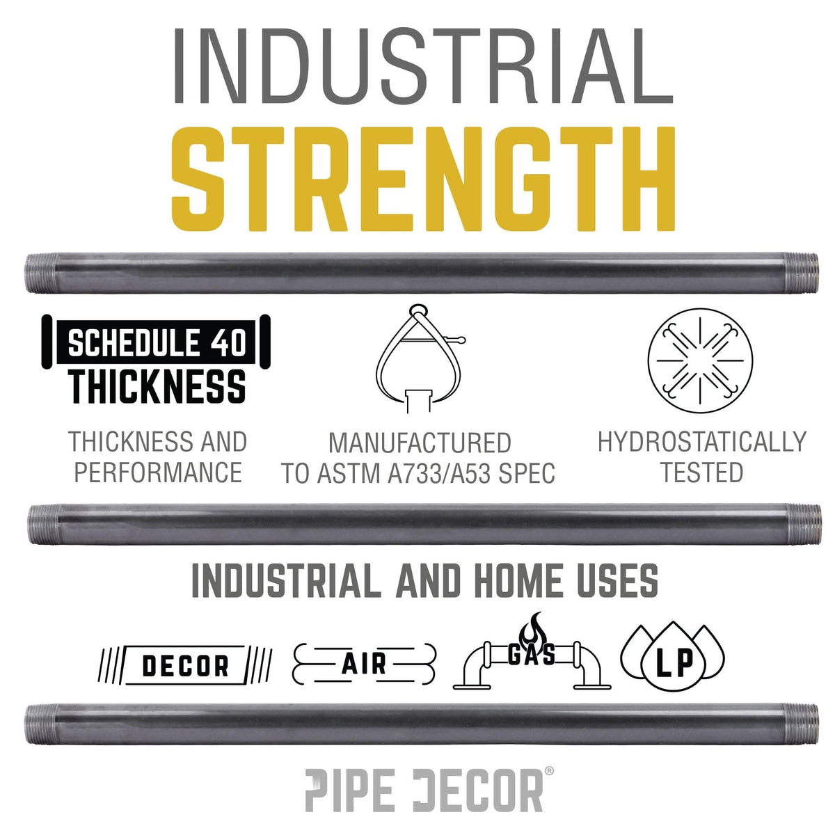 1 1/2 in. x 24 in. Black Pipe