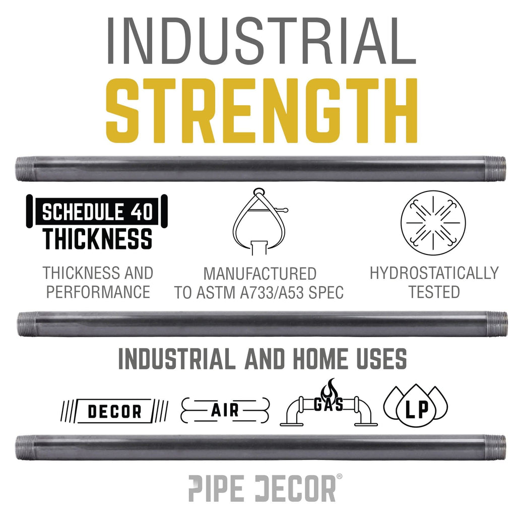 1 1/2 in. x 3 in. Black Pipe