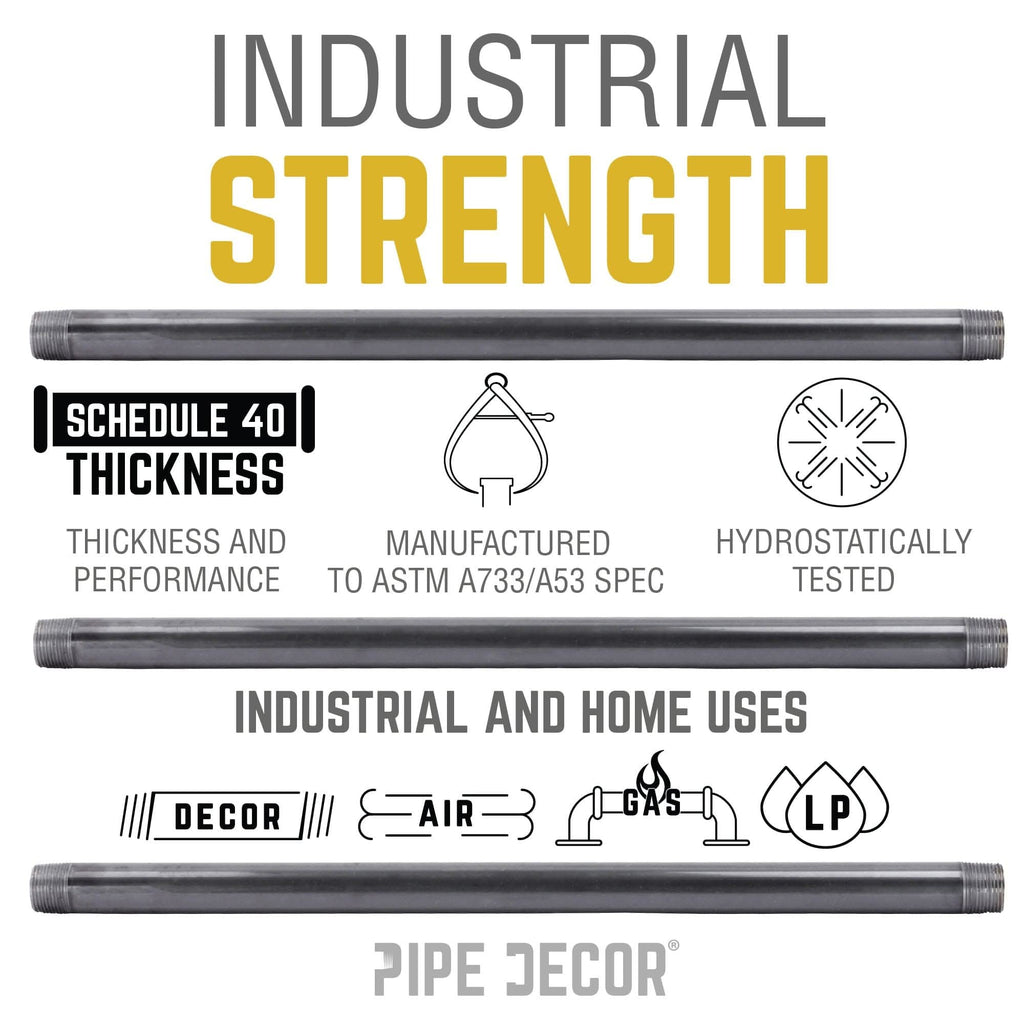 1 1/4 in. x 7 in. Black Pipe