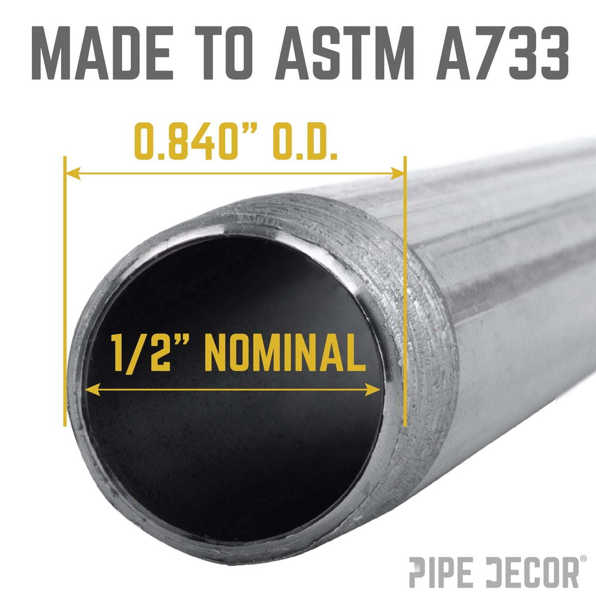 1/2 in. x 1 1/2 in. Black Pipe