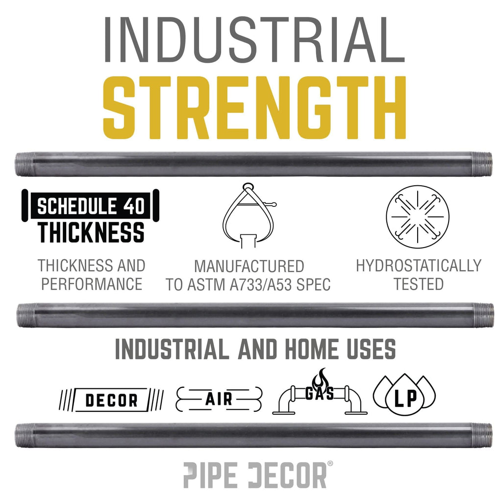 1/2 in. x 8 in. Black Pipe