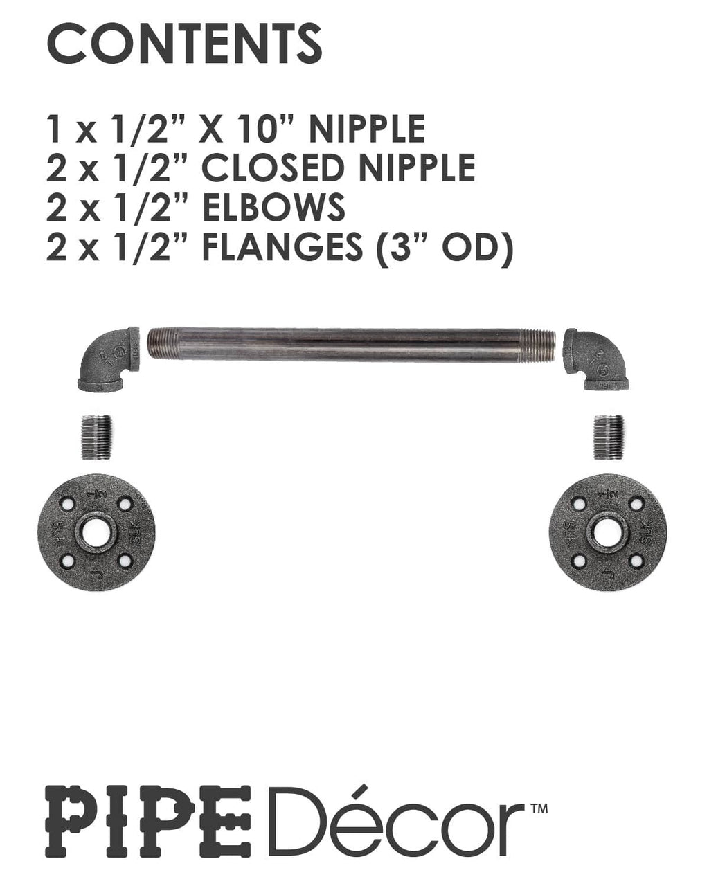 1/2 in. x 10 in. Barn Door Handle - 14.5 in. L